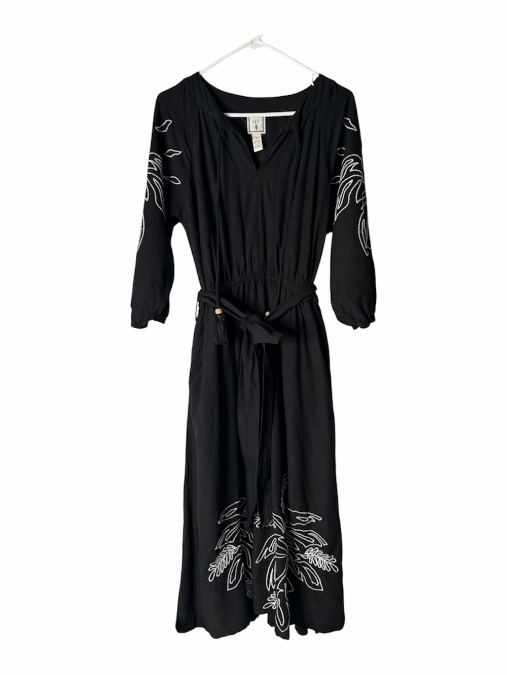 Lea Black Embroidered Dress